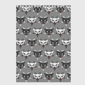 Скетчбук с принтом Злые котики в Санкт-Петербурге, 100% бумага
 | 48 листов, плотность листов — 100 г/м2, плотность картонной обложки — 250 г/м2. Листы скреплены сверху удобной пружинной спиралью | дьявол | звезда | кот | котик | кошка | милота | пентаграмма | серый | юмор
