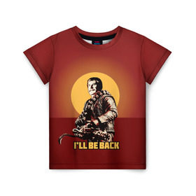 Детская футболка 3D с принтом Сталин: I`ll Be Back в Санкт-Петербурге, 100% гипоаллергенный полиэфир | прямой крой, круглый вырез горловины, длина до линии бедер, чуть спущенное плечо, ткань немного тянется | история | о.м.с.к. | революция | ссср | сталин | супергерои