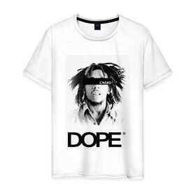 Мужская футболка хлопок с принтом Bob Marley Dope в Санкт-Петербурге, 100% хлопок | прямой крой, круглый вырез горловины, длина до линии бедер, слегка спущенное плечо. | bobmarley | dope | fashion | swag | trend