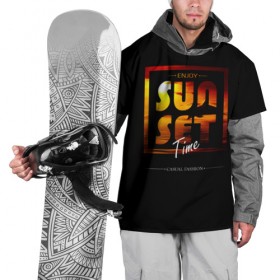 Накидка на куртку 3D с принтом Sunset Time в Санкт-Петербурге, 100% полиэстер |  | Тематика изображения на принте: fashion | sunset | trend