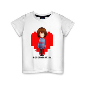 Детская футболка хлопок с принтом Frisk в Санкт-Петербурге, 100% хлопок | круглый вырез горловины, полуприлегающий силуэт, длина до линии бедер | frisk | undertale