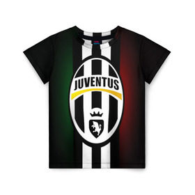 Детская футболка 3D с принтом Juventus FC в Санкт-Петербурге, 100% гипоаллергенный полиэфир | прямой крой, круглый вырез горловины, длина до линии бедер, чуть спущенное плечо, ткань немного тянется | juve | италия | клуб | фк | футбол | футбольный | ювентус