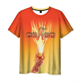 Мужская футболка 3D с принтом Dragon lore cs go в Санкт-Петербурге, 100% полиэфир | прямой крой, круглый вырез горловины, длина до линии бедер | counter | cs | go | strike