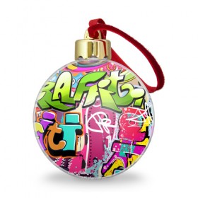 Ёлочный шар с принтом Граффити в Санкт-Петербурге, Пластик | Диаметр: 77 мм | балон | граффити | краски | молодежь | рисунок | стена | стиль | улица | уличный образ