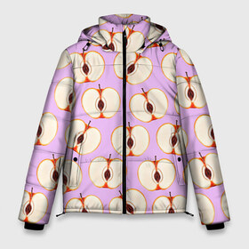 Мужская зимняя куртка 3D с принтом Молодильные яблочки в Санкт-Петербурге, верх — 100% полиэстер; подкладка — 100% полиэстер; утеплитель — 100% полиэстер | длина ниже бедра, свободный силуэт Оверсайз. Есть воротник-стойка, отстегивающийся капюшон и ветрозащитная планка. 

Боковые карманы с листочкой на кнопках и внутренний карман на молнии. | Тематика изображения на принте: life in da trash | vogue | алена двойченкова | вог | двойченкова | егор дружинин | мига | мигель | молодильные яблочки | персики | танцы | танцы на тнт | тнт | яблоки | яблочки