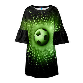 Детское платье 3D с принтом Футбольный мяч 4 в Санкт-Петербурге, 100% полиэстер | прямой силуэт, чуть расширенный к низу. Круглая горловина, на рукавах — воланы | Тематика изображения на принте: игра | кубок | мяч | спорт | футбол