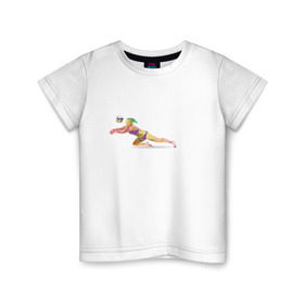 Детская футболка хлопок с принтом Волейбол геометрия в Санкт-Петербурге, 100% хлопок | круглый вырез горловины, полуприлегающий силуэт, длина до линии бедер | полигоны