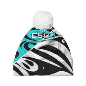 Шапка 3D c помпоном с принтом cs:go - Frontside Misty Style (Снежный вихрь) в Санкт-Петербурге, 100% полиэстер | универсальный размер, печать по всей поверхности изделия | Тематика изображения на принте: ak47 | cs | csgo | frontside | misty | вихрь | го | кс | снежный