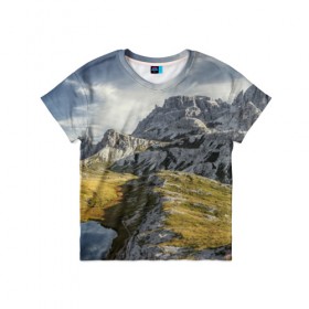 Детская футболка 3D с принтом Свежий воздух в Санкт-Петербурге, 100% гипоаллергенный полиэфир | прямой крой, круглый вырез горловины, длина до линии бедер, чуть спущенное плечо, ткань немного тянется | горы. природа | красота | пейзаж | свежесть | скалы