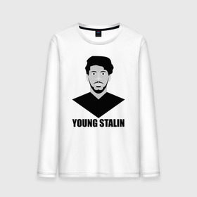 Мужской лонгслив хлопок с принтом Young Stalin в Санкт-Петербурге, 100% хлопок |  | молодой | патриот | россия | советский | ссср | сталин