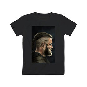 Детская футболка хлопок с принтом Ragnar Lodbrock в Санкт-Петербурге, 100% хлопок | круглый вырез горловины, полуприлегающий силуэт, длина до линии бедер | ragnar lodbrock | vikings | викинги | рагнар лодброк