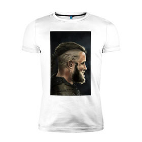 Мужская футболка премиум с принтом Ragnar Lodbrock в Санкт-Петербурге, 92% хлопок, 8% лайкра | приталенный силуэт, круглый вырез ворота, длина до линии бедра, короткий рукав | ragnar lodbrock | vikings | викинги | рагнар лодброк