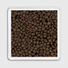Магнит 55*55 с принтом Кофейные зёрна в Санкт-Петербурге, Пластик | Размер: 65*65 мм; Размер печати: 55*55 мм | coffee | coffee grains | grains | кофе | кофейные зёрна
