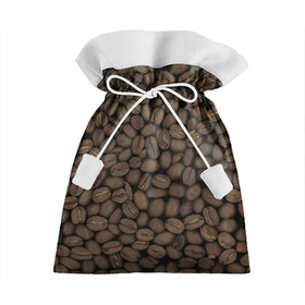 Подарочный 3D мешок с принтом Кофейные зёрна в Санкт-Петербурге, 100% полиэстер | Размер: 29*39 см | Тематика изображения на принте: coffee | coffee grains | grains | кофе | кофейные зёрна