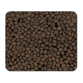 Коврик прямоугольный с принтом Кофейные зёрна в Санкт-Петербурге, натуральный каучук | размер 230 х 185 мм; запечатка лицевой стороны | coffee | coffee grains | grains | кофе | кофейные зёрна
