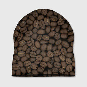 Шапка 3D с принтом Кофейные зёрна в Санкт-Петербурге, 100% полиэстер | универсальный размер, печать по всей поверхности изделия | coffee | coffee grains | grains | кофе | кофейные зёрна