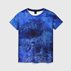 Женская футболка 3D с принтом Море - акварель в Санкт-Петербурге, 100% полиэфир ( синтетическое хлопкоподобное полотно) | прямой крой, круглый вырез горловины, длина до линии бедер | aquarelle | sea | акварель | море