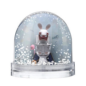 Снежный шар с принтом Кролик с газетой в Санкт-Петербурге, Пластик | Изображение внутри шара печатается на глянцевой фотобумаге с двух сторон | rabbids | вантуз | горшок | зайцы засранцы | заяц | туалет