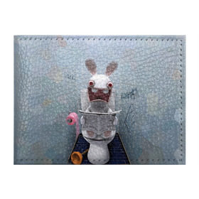 Обложка для студенческого билета с принтом Кролик с газетой в Санкт-Петербурге, натуральная кожа | Размер: 11*8 см; Печать на всей внешней стороне | rabbids | вантуз | горшок | зайцы засранцы | заяц | туалет
