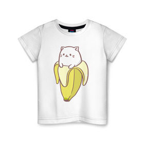 Детская футболка хлопок с принтом Бананька в Санкт-Петербурге, 100% хлопок | круглый вырез горловины, полуприлегающий силуэт, длина до линии бедер | бананька