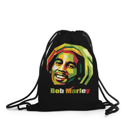 Рюкзак-мешок 3D с принтом Bob Marley в Санкт-Петербурге, 100% полиэстер | плотность ткани — 200 г/м2, размер — 35 х 45 см; лямки — толстые шнурки, застежка на шнуровке, без карманов и подкладки | боб марли | регги