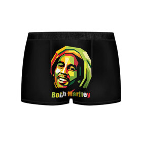 Мужские трусы 3D с принтом Bob Marley в Санкт-Петербурге, 50% хлопок, 50% полиэстер | классическая посадка, на поясе мягкая тканевая резинка | Тематика изображения на принте: боб марли | регги