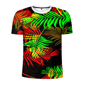 Мужская футболка 3D спортивная с принтом Гавайи в Санкт-Петербурге, 100% полиэстер с улучшенными характеристиками | приталенный силуэт, круглая горловина, широкие плечи, сужается к линии бедра | лето | листья