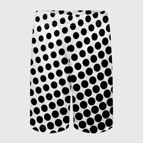 Детские спортивные шорты 3D с принтом Белый в горошек в Санкт-Петербурге,  100% полиэстер
 | пояс оформлен широкой мягкой резинкой, ткань тянется
 | горошек | текстура | черный