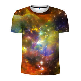 Мужская футболка 3D спортивная с принтом Звёздный мир в Санкт-Петербурге, 100% полиэстер с улучшенными характеристиками | приталенный силуэт, круглая горловина, широкие плечи, сужается к линии бедра | вселенная | галактика | звёзды | космическое пространство | космос | созвездие