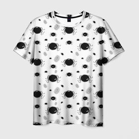 Мужская футболка 3D с принтом Паучки в Санкт-Петербурге, 100% полиэфир | прямой крой, круглый вырез горловины, длина до линии бедер | патерн | паук | паутина