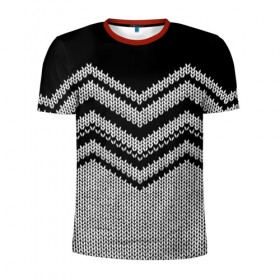 Мужская футболка 3D спортивная с принтом Узорная вышивка в Санкт-Петербурге, 100% полиэстер с улучшенными характеристиками | приталенный силуэт, круглая горловина, широкие плечи, сужается к линии бедра | Тематика изображения на принте: свитер