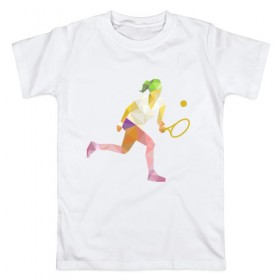 Мужская футболка хлопок с принтом Теннис в Санкт-Петербурге, 100% хлопок | прямой крой, круглый вырез горловины, длина до линии бедер, слегка спущенное плечо. | 