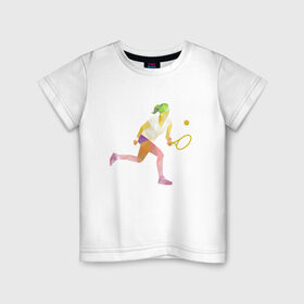 Детская футболка хлопок с принтом Теннис в Санкт-Петербурге, 100% хлопок | круглый вырез горловины, полуприлегающий силуэт, длина до линии бедер | 
