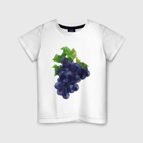 Детская футболка хлопок с принтом Виноград в Санкт-Петербурге, 100% хлопок | круглый вырез горловины, полуприлегающий силуэт, длина до линии бедер | виноград | геометрия | отдых | отпуск | тропик | фрукты