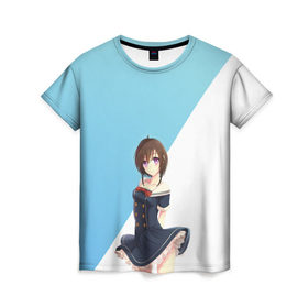 Женская футболка 3D с принтом Девушка в Санкт-Петербурге, 100% полиэфир ( синтетическое хлопкоподобное полотно) | прямой крой, круглый вырез горловины, длина до линии бедер | anime | art | girl | woman | аниме | арт | девушка