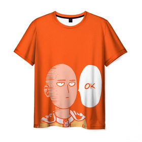 Мужская футболка 3D с принтом One Punch Man в Санкт-Петербурге, 100% полиэфир | прямой крой, круглый вырез горловины, длина до линии бедер | Тематика изображения на принте: anime | one | one punch | one punch man | punch | аниме | ванпанч