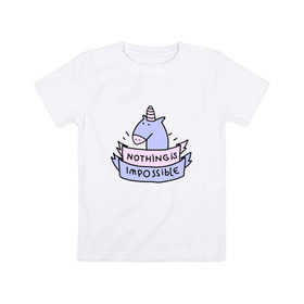Детская футболка хлопок с принтом unicorn в Санкт-Петербурге, 100% хлопок | круглый вырез горловины, полуприлегающий силуэт, длина до линии бедер | Тематика изображения на принте: tmblr | tumbler | unicorn | единорог