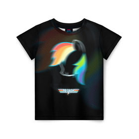 Детская футболка 3D с принтом My Little Pony в Санкт-Петербурге, 100% гипоаллергенный полиэфир | прямой крой, круглый вырез горловины, длина до линии бедер, чуть спущенное плечо, ткань немного тянется | Тематика изображения на принте: dash | rainbow | пони | радуга