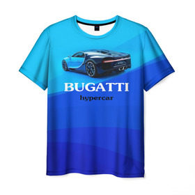 Мужская футболка 3D с принтом Bugatti hypercar в Санкт-Петербурге, 100% полиэфир | прямой крой, круглый вырез горловины, длина до линии бедер | Тематика изображения на принте: bugatti | chiron | hypercar | бугатти | гиперкар | суперкар | широн