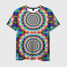 Мужская футболка 3D с принтом Grazy fractal в Санкт-Петербурге, 100% полиэфир | прямой крой, круглый вырез горловины, длина до линии бедер | Тематика изображения на принте: fraktal | luxury | premium | vip | премиум | фрактал | эксклюзив