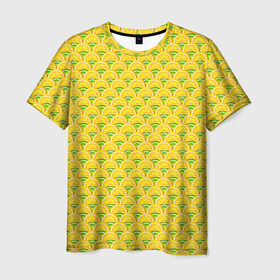 Мужская футболка 3D с принтом Текстура лимон-лайм в Санкт-Петербурге, 100% полиэфир | прямой крой, круглый вырез горловины, длина до линии бедер | еда | лайм | лимон | мода | стиль | текстура