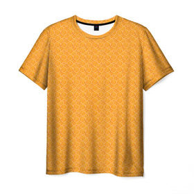 Мужская футболка 3D с принтом Текстура апельсин в Санкт-Петербурге, 100% полиэфир | прямой крой, круглый вырез горловины, длина до линии бедер | orange | апельсин | еда | мода | стиль | текстура