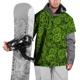 Накидка на куртку 3D с принтом Тропические листья в Санкт-Петербурге, 100% полиэстер |  | джунгли | монстера | пальма | растения | тропики