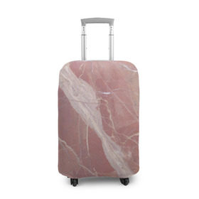 Чехол для чемодана 3D с принтом Розовый мрамор в Санкт-Петербурге, 86% полиэфир, 14% спандекс | двустороннее нанесение принта, прорези для ручек и колес | камень | мрамор | мраморный | розовый