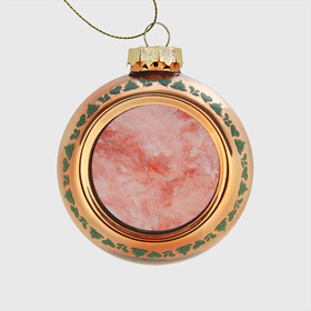 Стеклянный ёлочный шар с принтом Розовый мрамор - Венец в Санкт-Петербурге, Стекло | Диаметр: 80 мм | каменный | камень | мрамор | мраморный | розовый мрамор