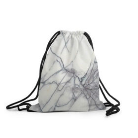 Рюкзак-мешок 3D с принтом Белый мрамор в Санкт-Петербурге, 100% полиэстер | плотность ткани — 200 г/м2, размер — 35 х 45 см; лямки — толстые шнурки, застежка на шнуровке, без карманов и подкладки | Тематика изображения на принте: каменный | камень
