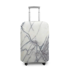 Чехол для чемодана 3D с принтом Белый мрамор в Санкт-Петербурге, 86% полиэфир, 14% спандекс | двустороннее нанесение принта, прорези для ручек и колес | каменный | камень