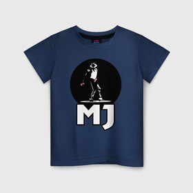 Детская футболка хлопок с принтом Майкл Джексон в Санкт-Петербурге, 100% хлопок | круглый вырез горловины, полуприлегающий силуэт, длина до линии бедер | michael jackson | mj | король | майкл джексон | поп музыка