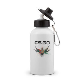 Бутылка спортивная с принтом cs:go - Dust graffiti 4 AWP в Санкт-Петербурге, металл | емкость — 500 мл, в комплекте две пластиковые крышки и карабин для крепления | 
