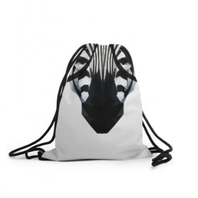 Рюкзак-мешок 3D с принтом Zebra with Glasses в Санкт-Петербурге, 100% полиэстер | плотность ткани — 200 г/м2, размер — 35 х 45 см; лямки — толстые шнурки, застежка на шнуровке, без карманов и подкладки | Тематика изображения на принте: 